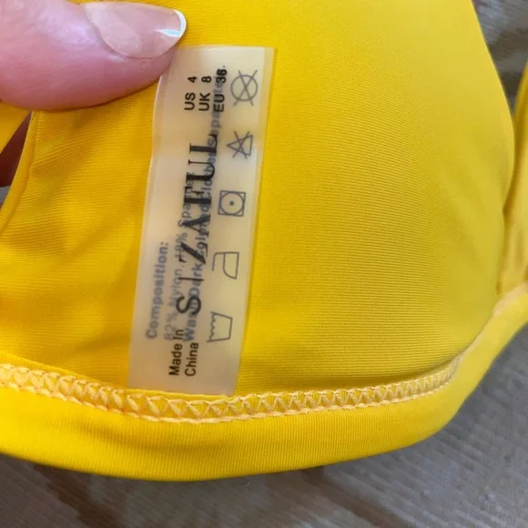 Women’s Yellow Zaful Swimsuit Bikini Top - Picture 2 of 3